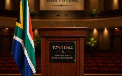 Town Hall Podium South Africa: where community voices meet decision makers.